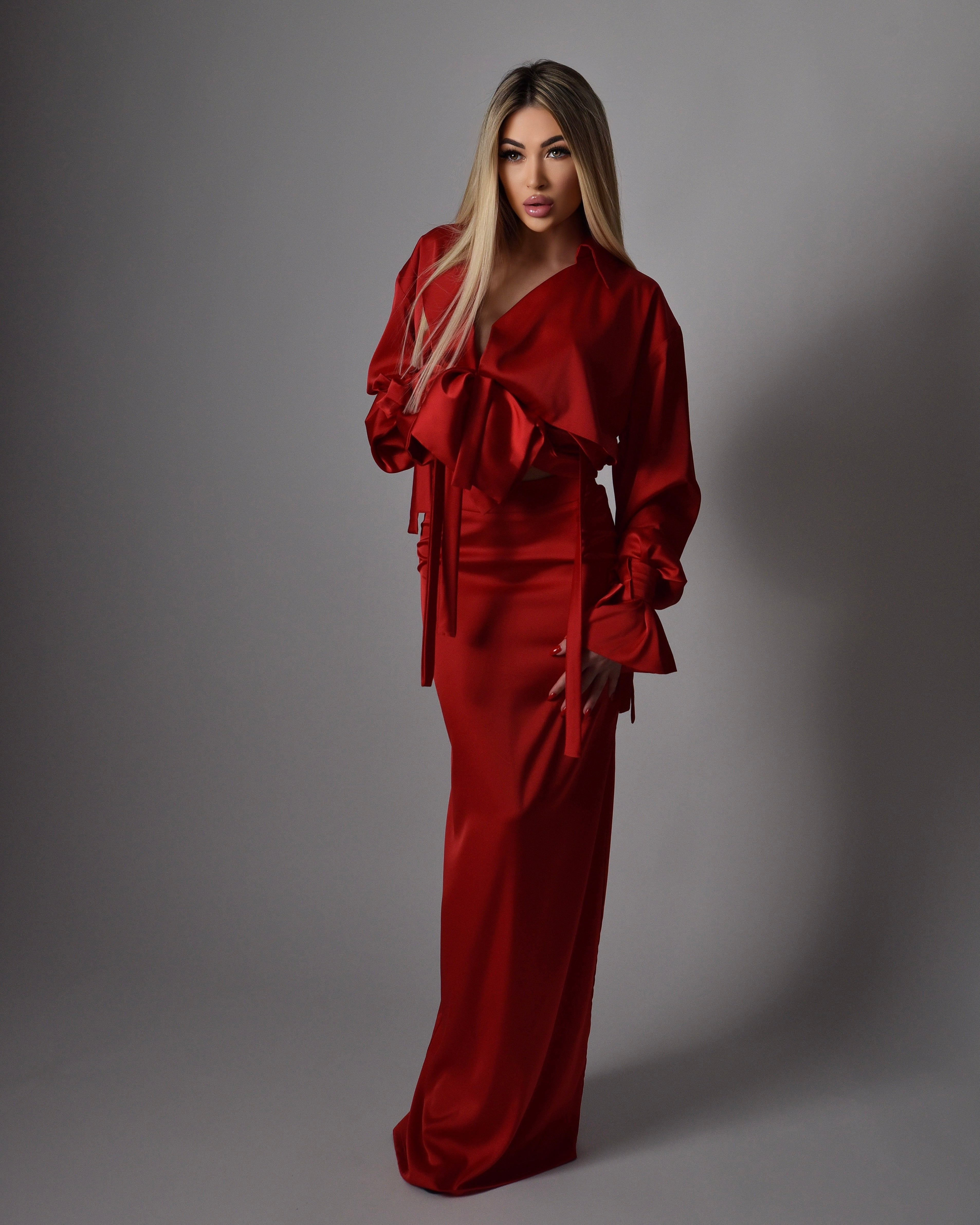 Red trench coat