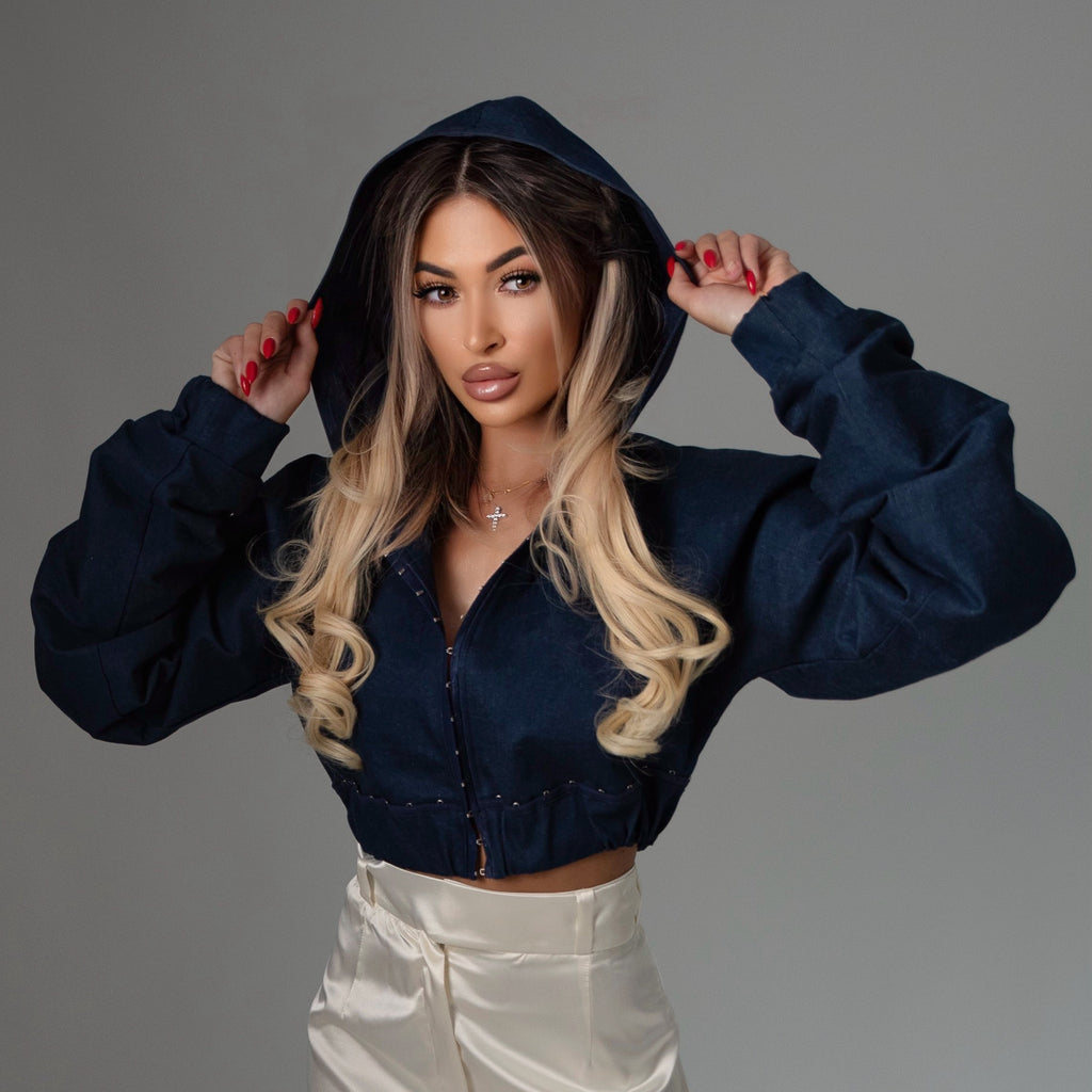 Denim cropped jacket