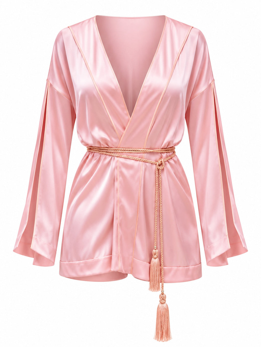 Silk dress with belt