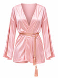 Silk dress with belt