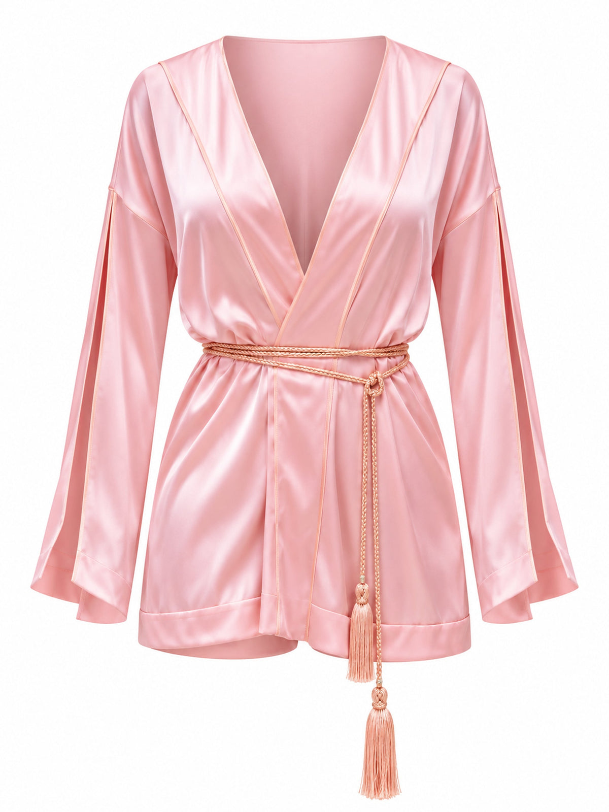 Silk dress with belt