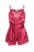 Satin jumpsuit with lace details