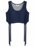 Denim corset top