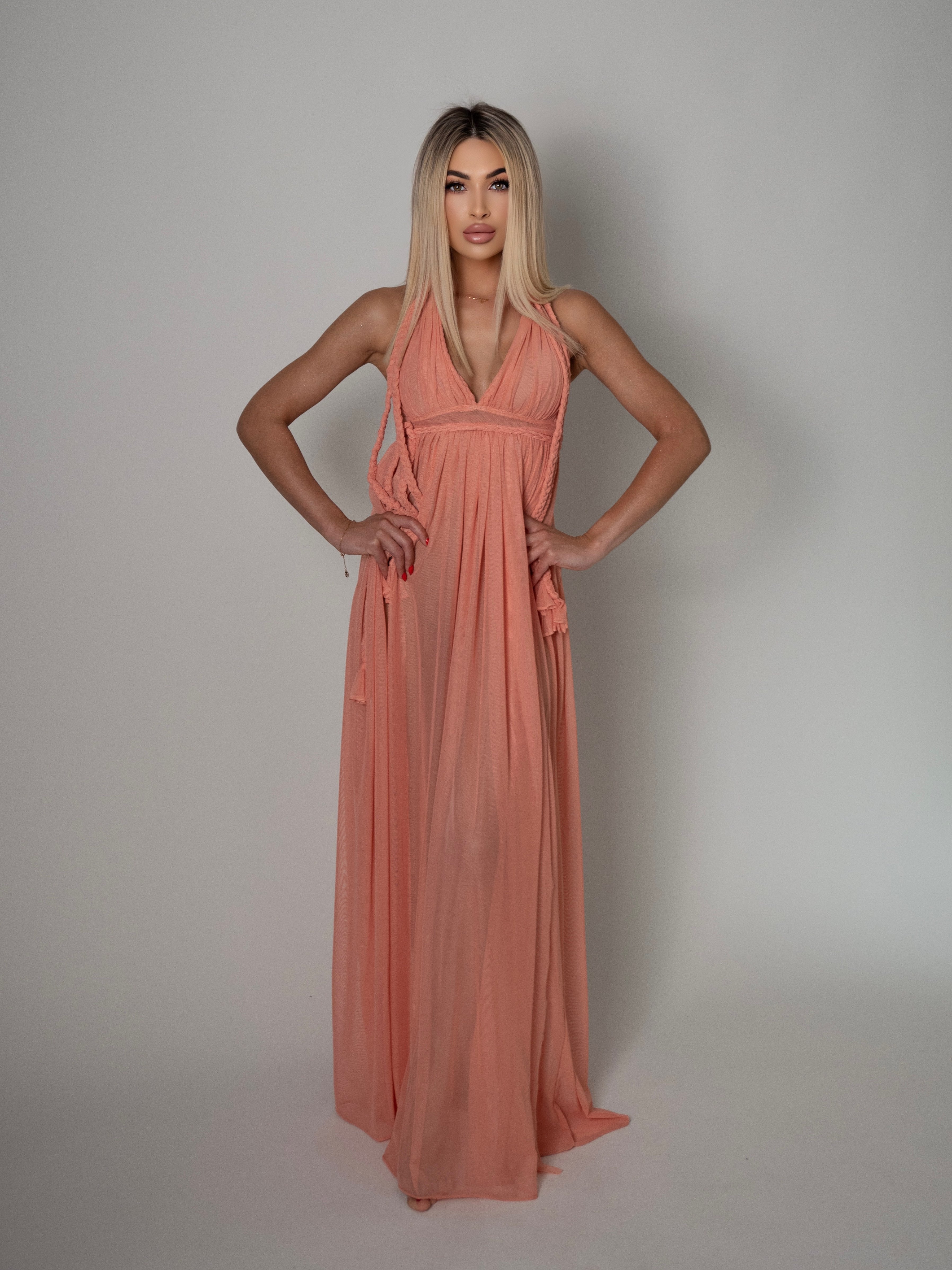 Peach beach dress