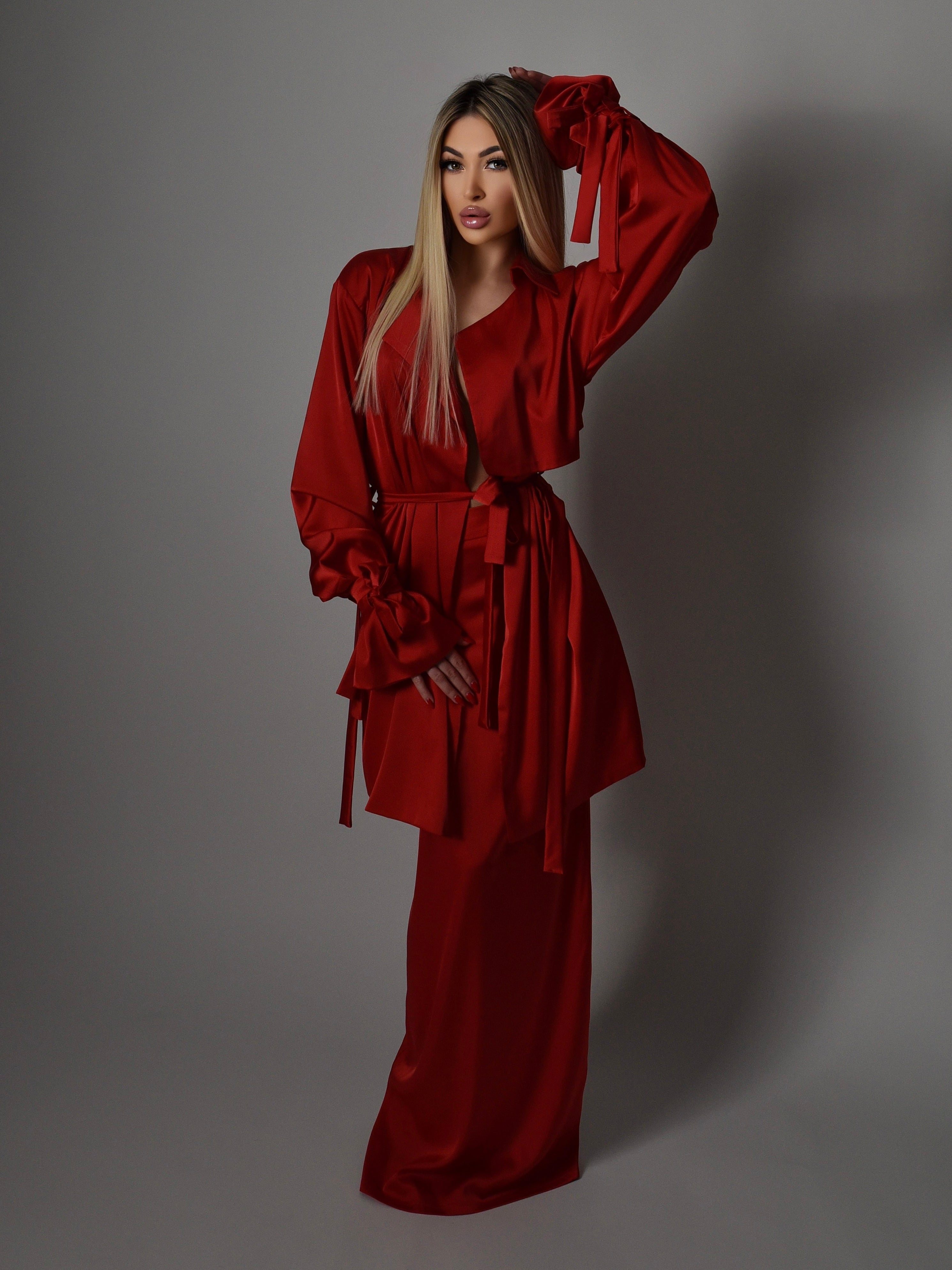 Red trench coat