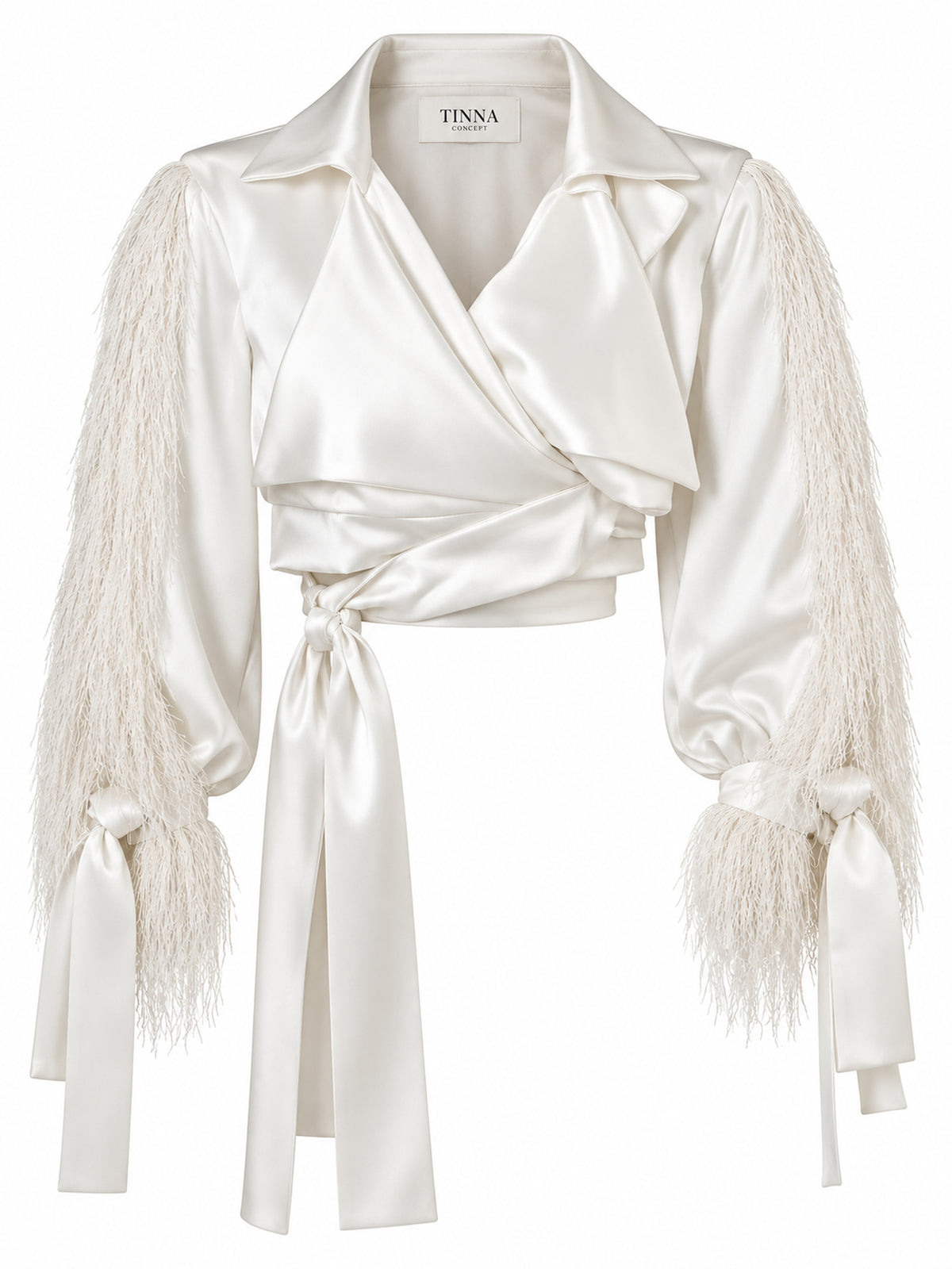 Satin feather jacket