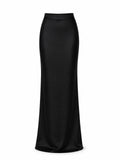 Satin long skirt