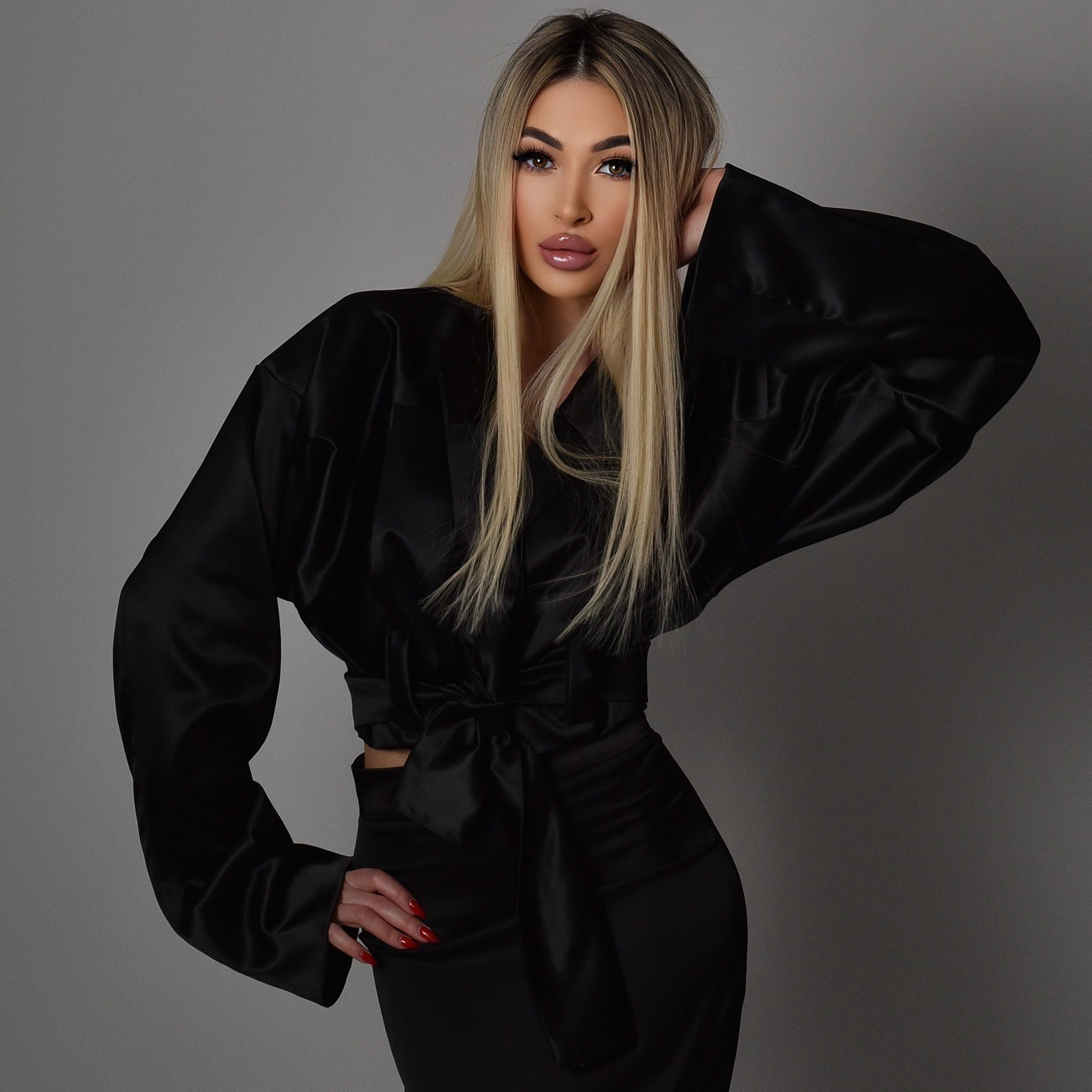 Satin black jacket