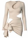Beige cut-out dress
