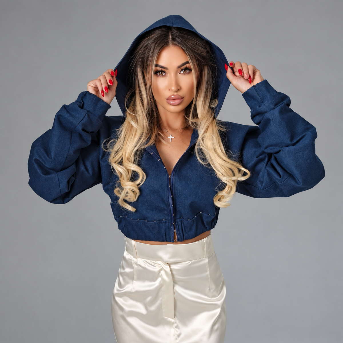 Denim cropped jacket