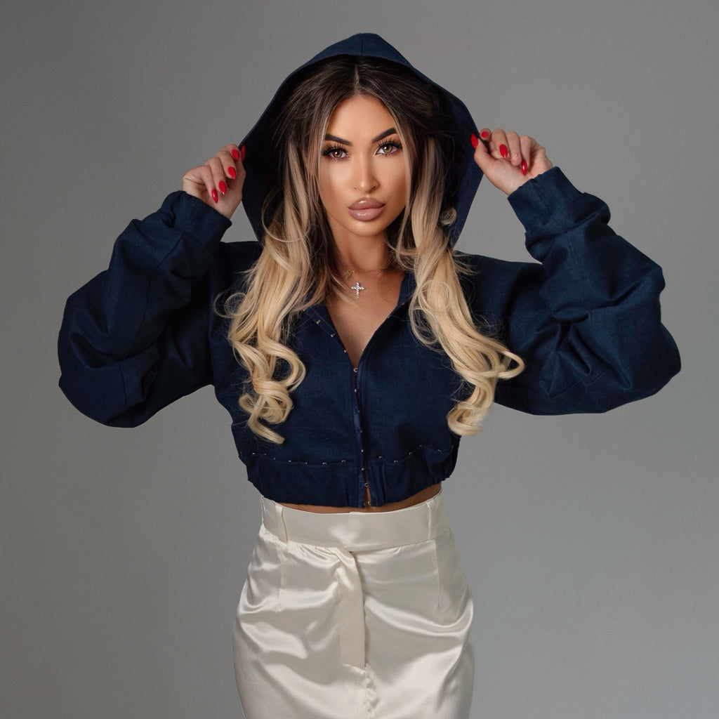 Denim cropped jacket