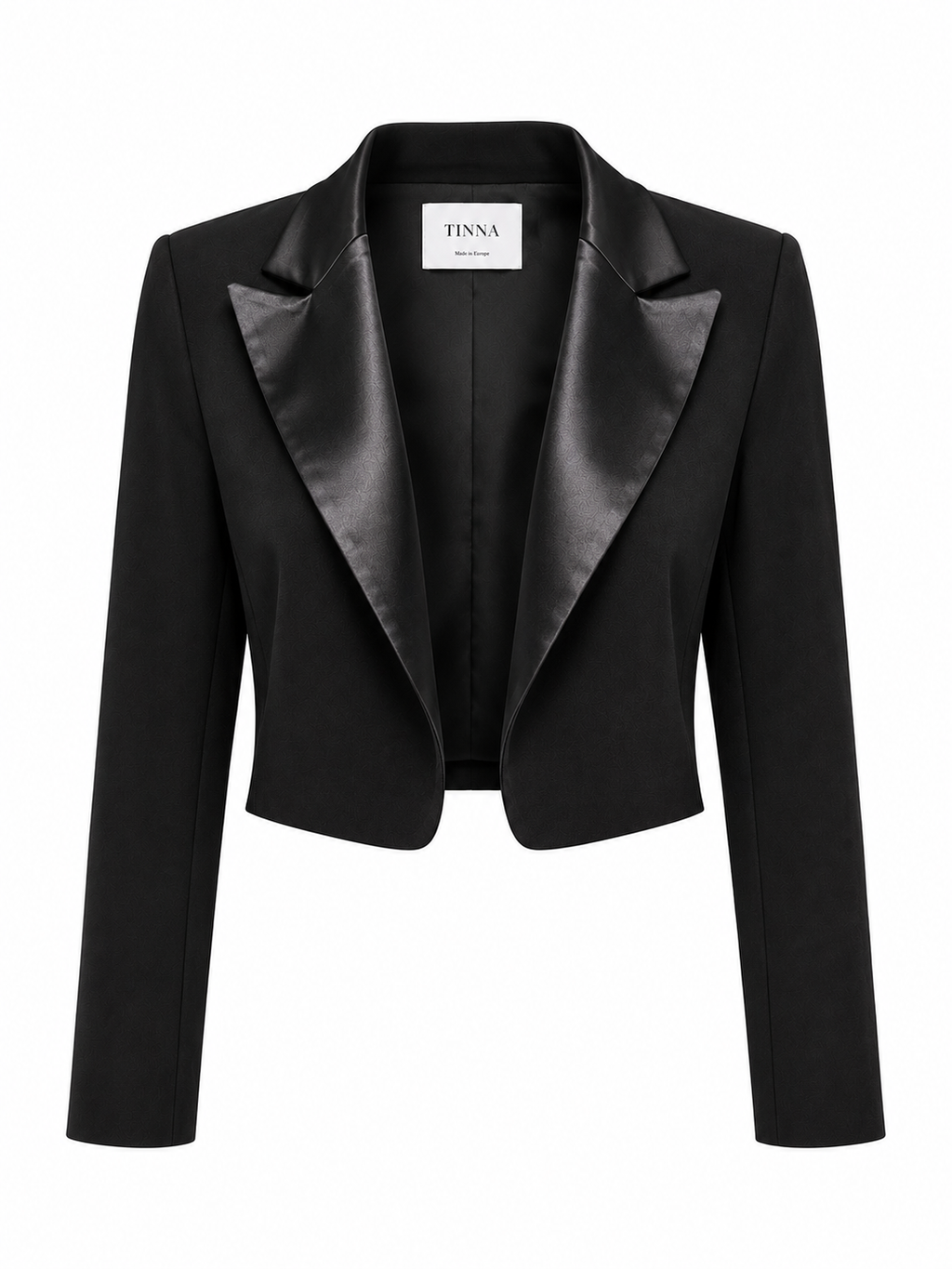 Short blazer with satin detail