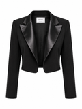 Short blazer with satin detail