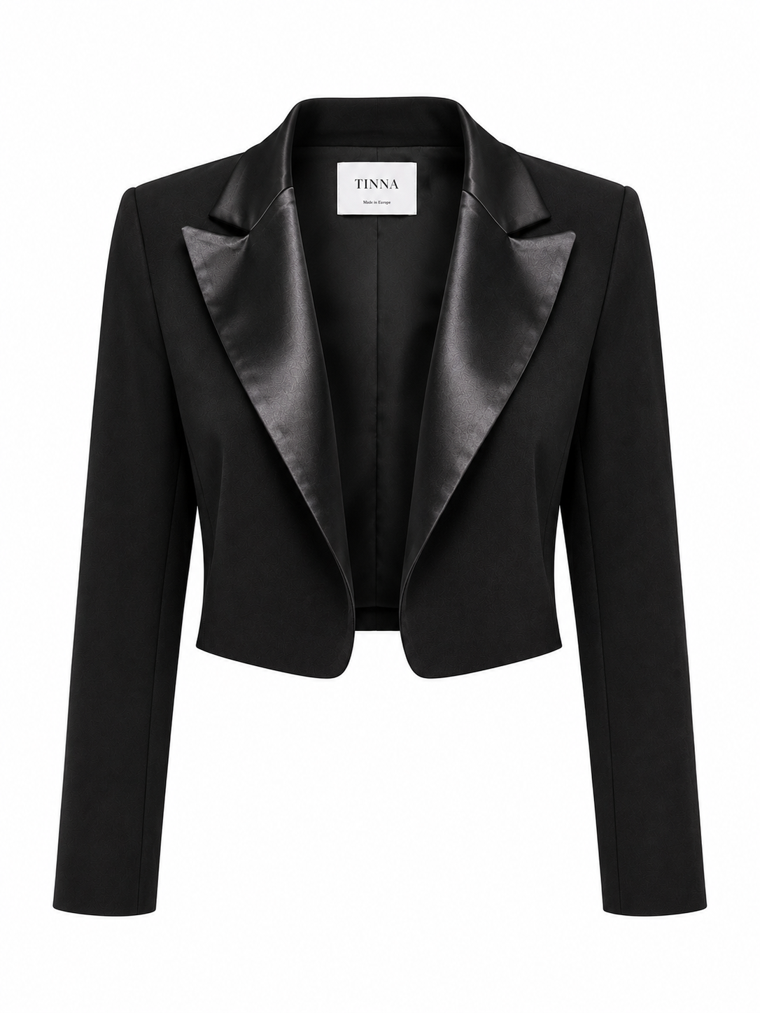 Short blazer with satin detail