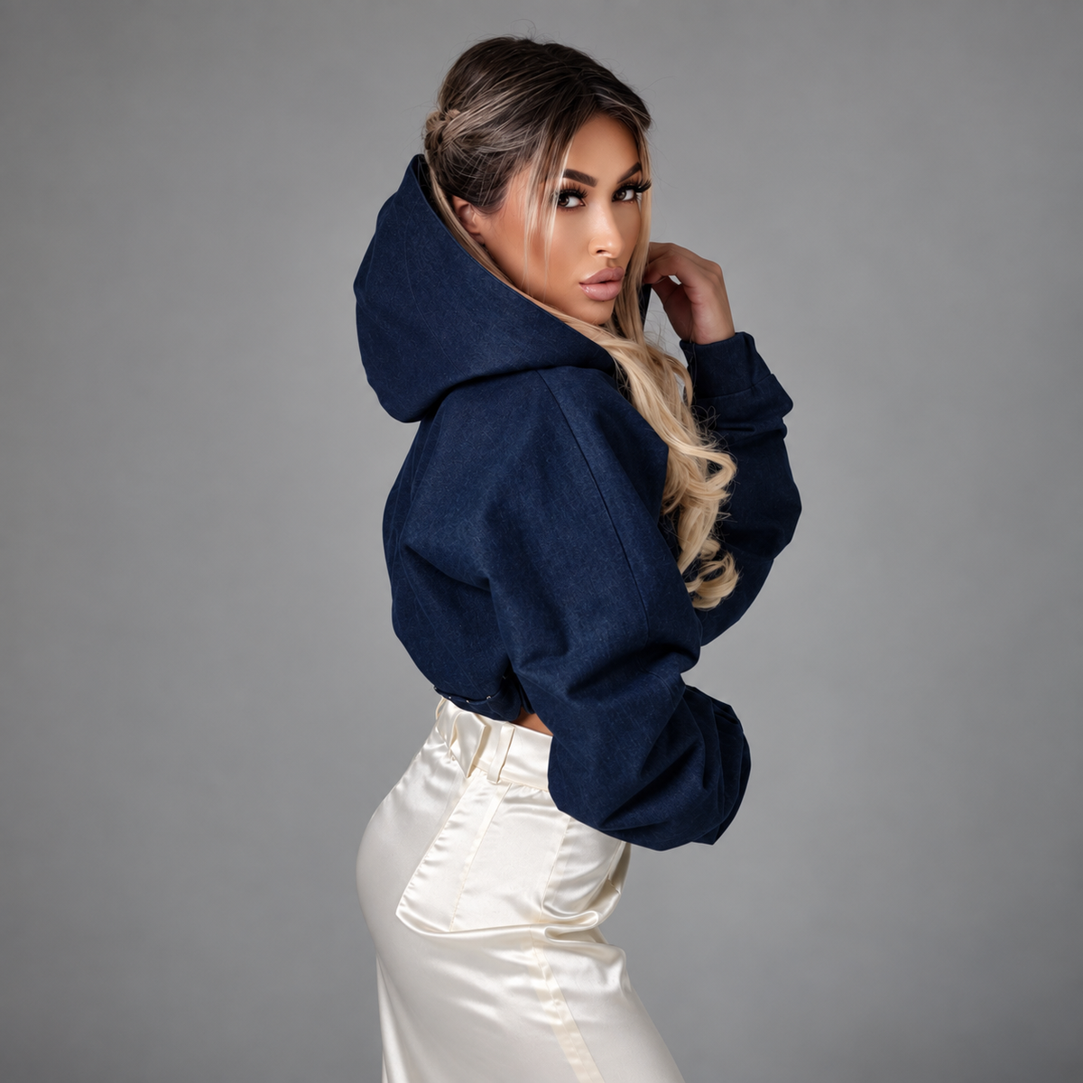 Denim cropped jacket