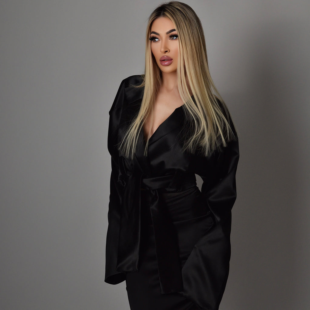 Satin black jacket