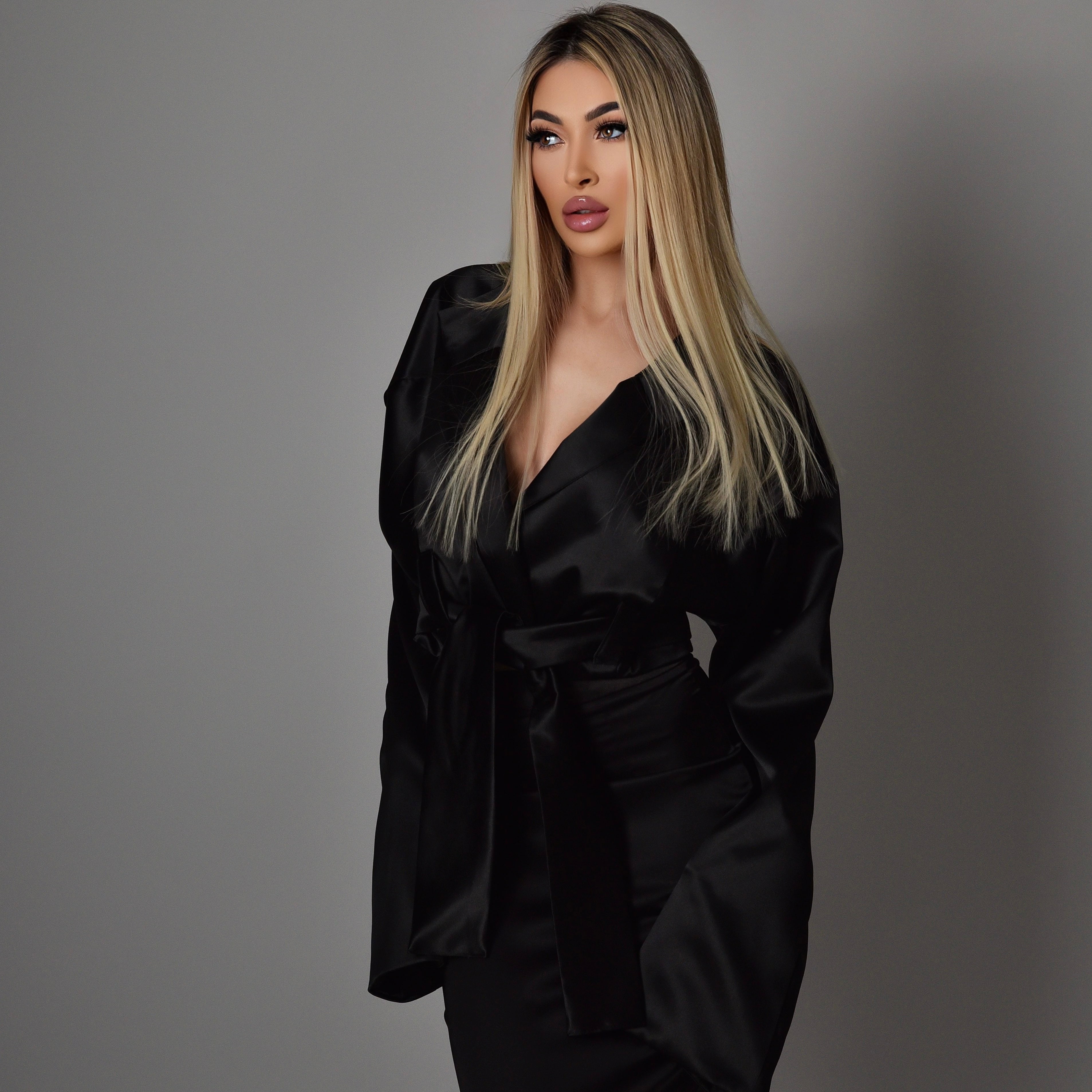 Satin black jacket