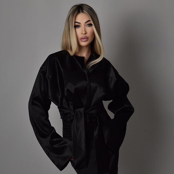 Satin black jacket 